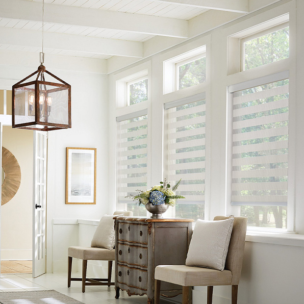 Transitional shades in a Hartford living room