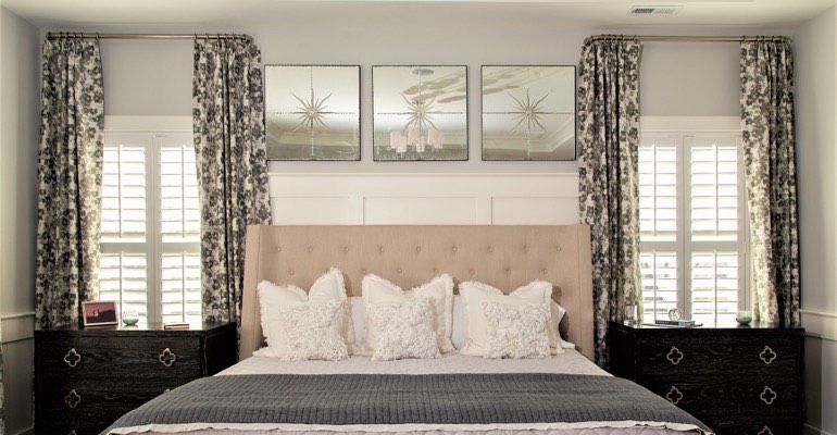 A store-bought accent curtain can give some color, and can easily be changed out.