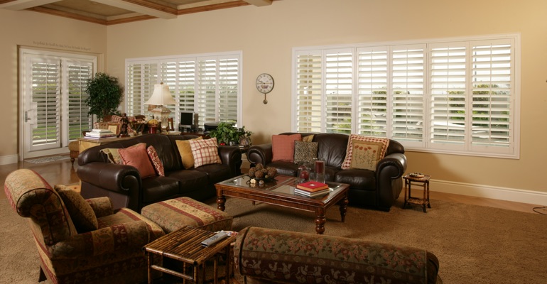 Shutters allow you to let in as much light as you want. Hartford sunroom with polywood shutters.